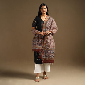 Buy Bagru Block Print Cotton Kota Doria Dupatta