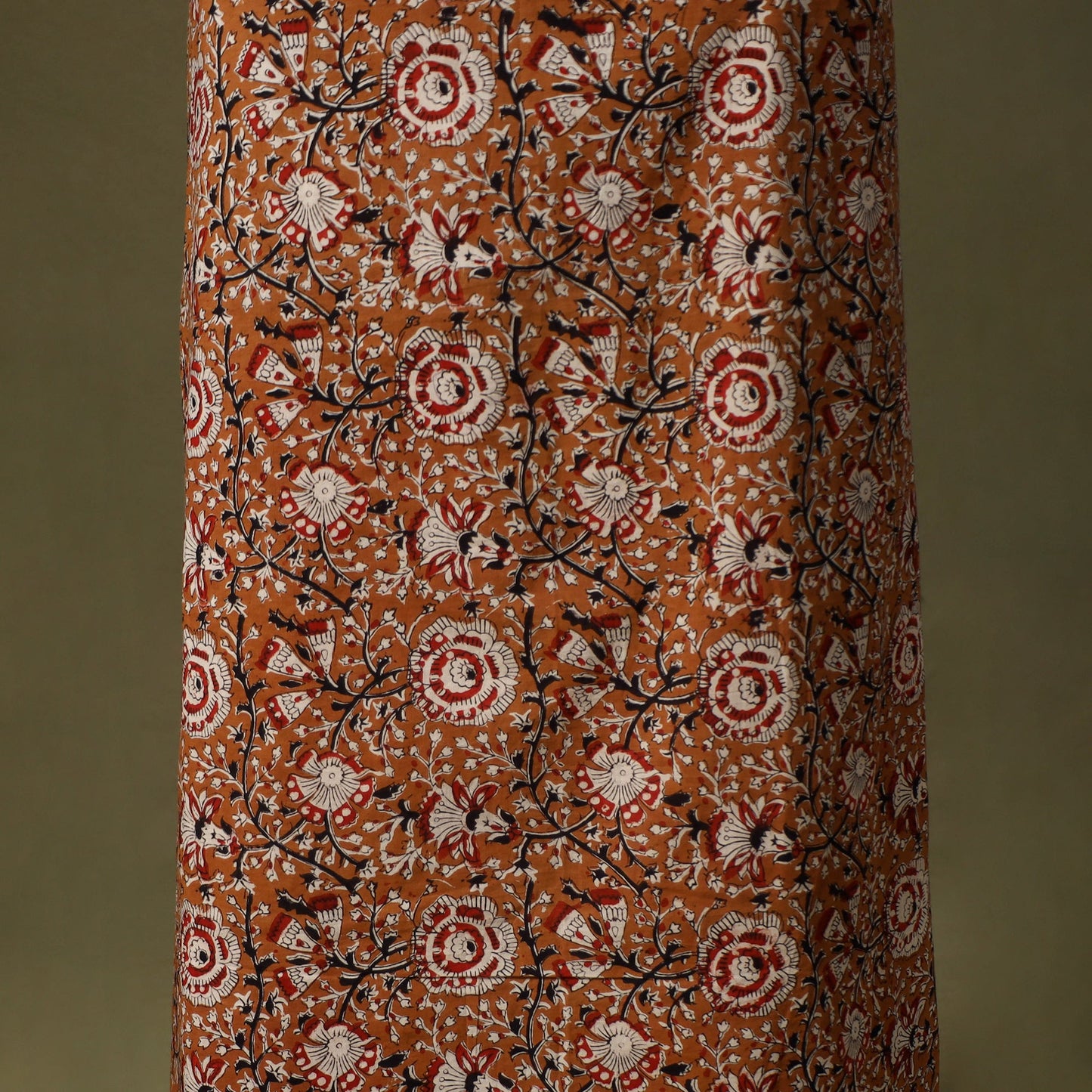 Brown Bagru Print Cotton Unstitched Kurta Material