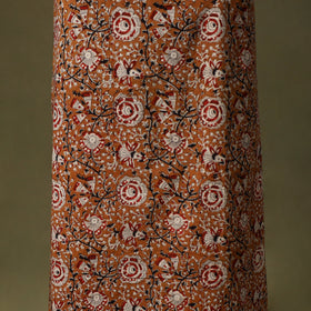 Brown Bagru Print Cotton Unstitched Kurta Material