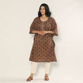 Buy Bagru Dabu Block Print Cotton Kaftan Dress