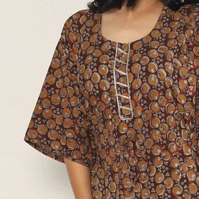 Buy Bagru Dabu Block Print Cotton Kaftan Dress