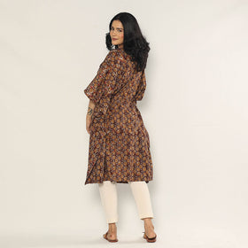 Buy Bagru Dabu Block Print Cotton Kaftan Dress