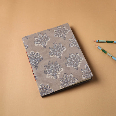 Brown Bagru Fabric Cover Handmade Paper Notebook