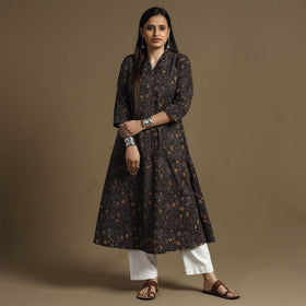  Bagru Hand Block Printed Cotton Long Kurta 