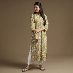 Bagru Hand Block Printed Cotton Long Kurta Online at iTokri.com