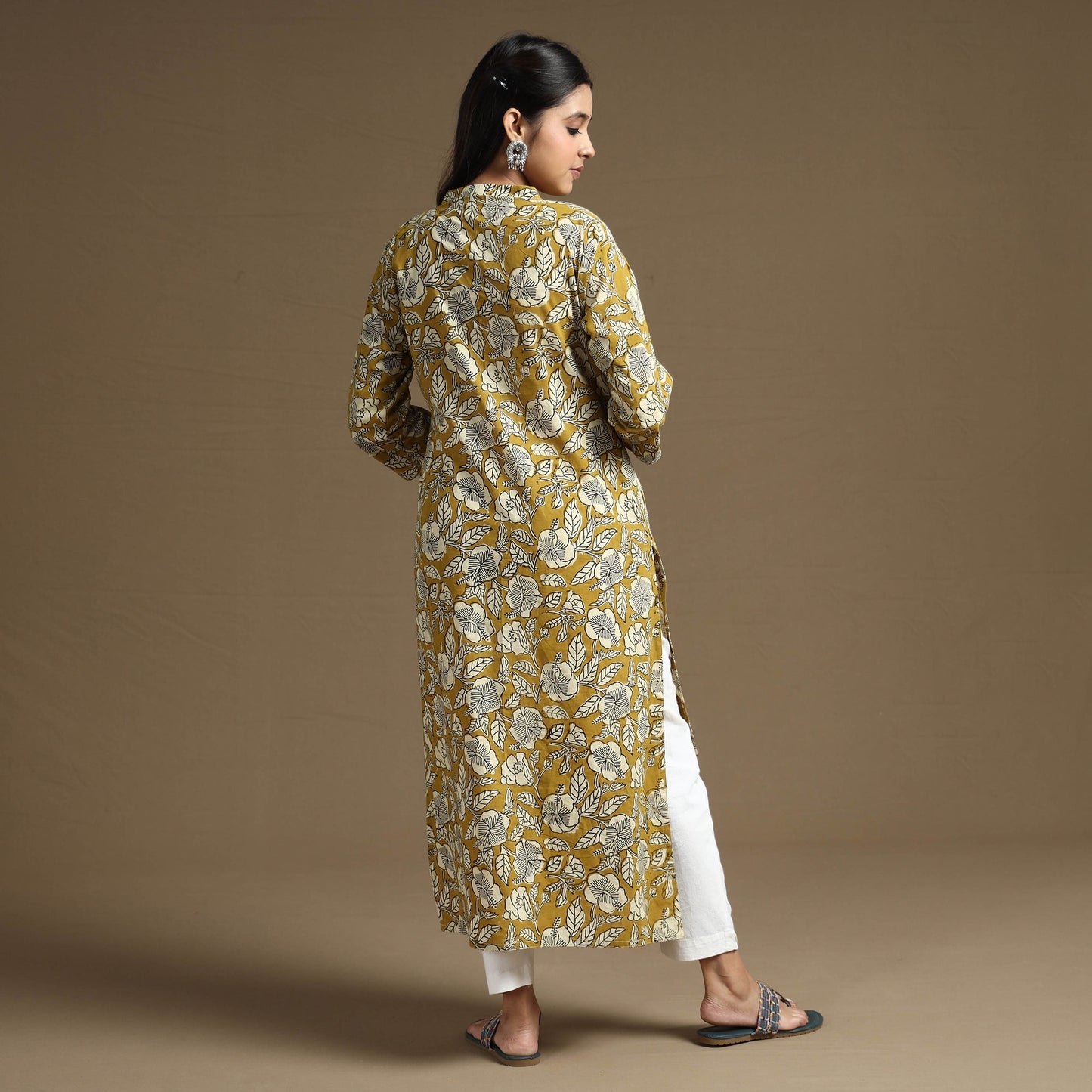  Bagru Hand Block Printed Cotton Long Kurta Online at iTokri.com