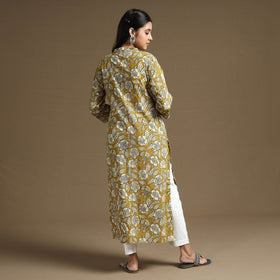  Bagru Hand Block Printed Cotton Long Kurta Online at iTokri.com