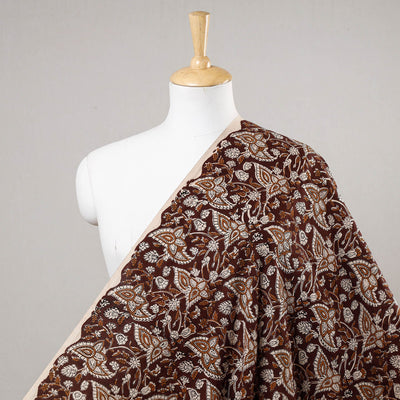 Brown Bagru Block Print Natural Dyed Cotton Fabric