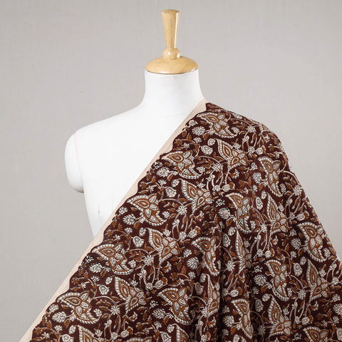 Brown Bagru Block Print Natural Dyed Cotton Fabric