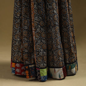 Bagru patchwork 24 kali cotton long skirt 34 - handcrafted