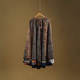 Bagru patchwork 24 kali cotton long skirt 34 - handcrafted