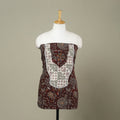 Brown - bagru patchwork cotton unstitched kurta material
