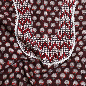 Buy Brown Bagru Print Patchwork Cotton Kurta Material
