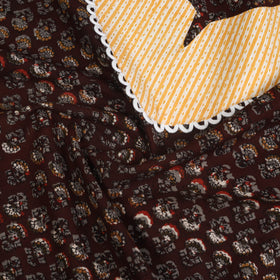Buy Brown Bagru Print Patchwork Cotton Kurta Material