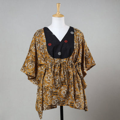  Bagru Block Printed Cotton Kaftan with Tie-Up Waist (Short) 