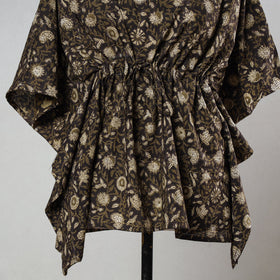 Bagru Block Printed Cotton Kaftan with Tie-Up Waist (Short) 