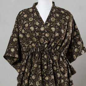  Bagru Block Printed Cotton Kaftan with Tie-Up Waist (Short) 