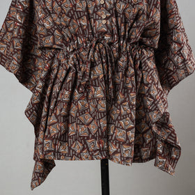  Bagru Block Printed Cotton Kaftan with Tie-Up Waist (Short) 