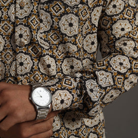  Brown Bagru Block Printed Cotton Men Full Sleeve Shirt
