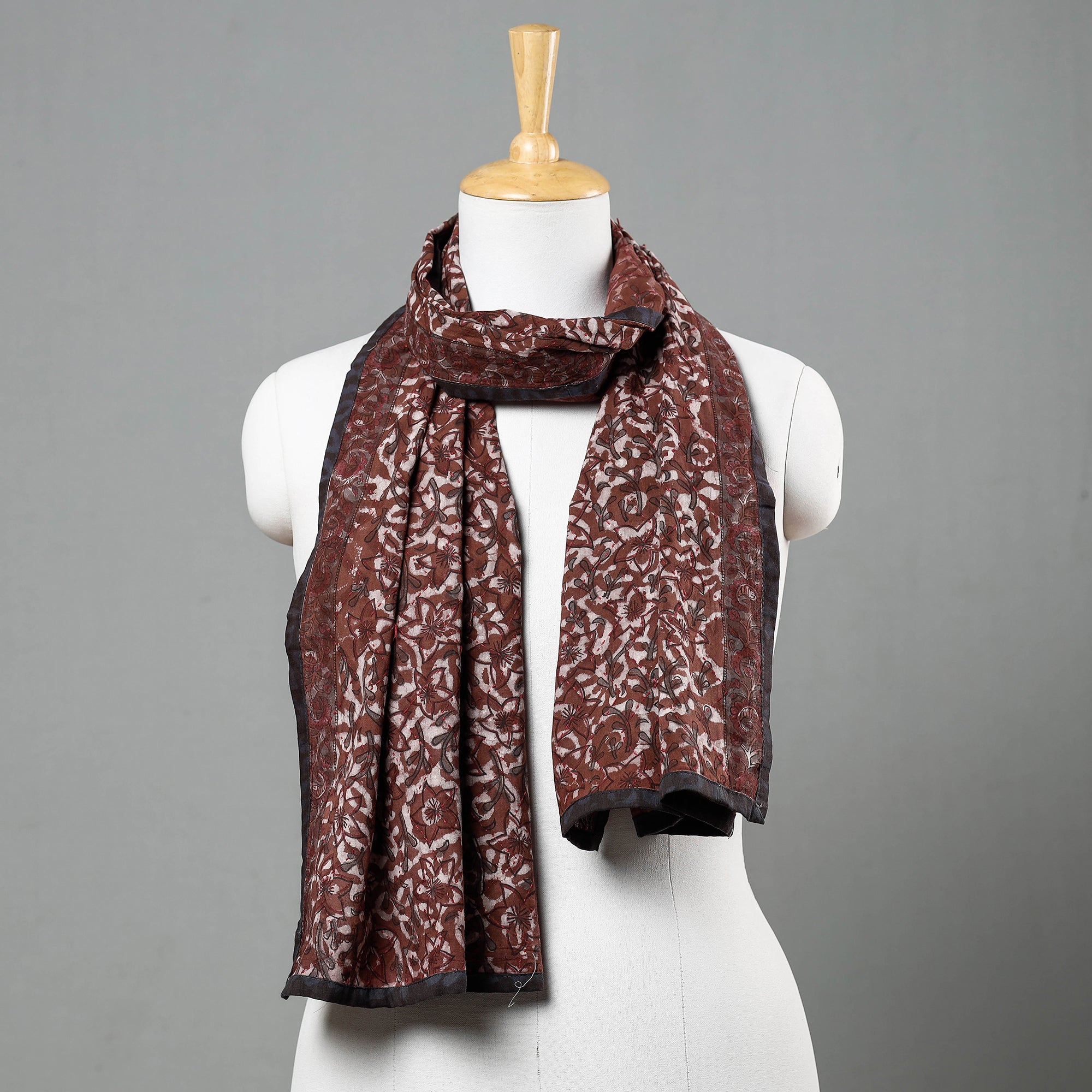 Bagru Block Printed Tagai Work Cotton Stole