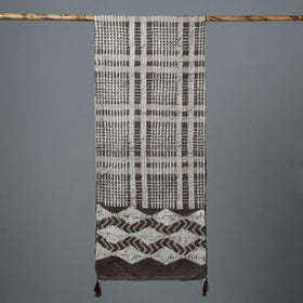 Buy Brown Bagru Block Print Tagai Work Cotton Stole