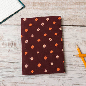 Brown Bandhani Cover Handmade Ruled Paper Notebook