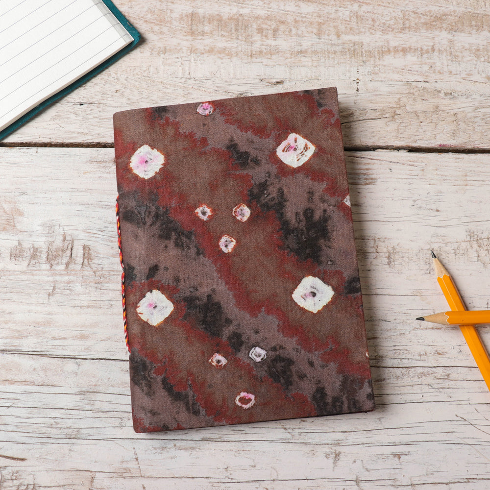 Brown Bandhani Cover Handmade Ruled Paper Notebook