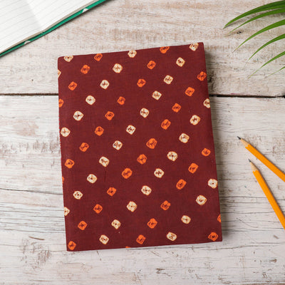 Brown Bandhani Cover Handmade Ruled Paper Notebook 