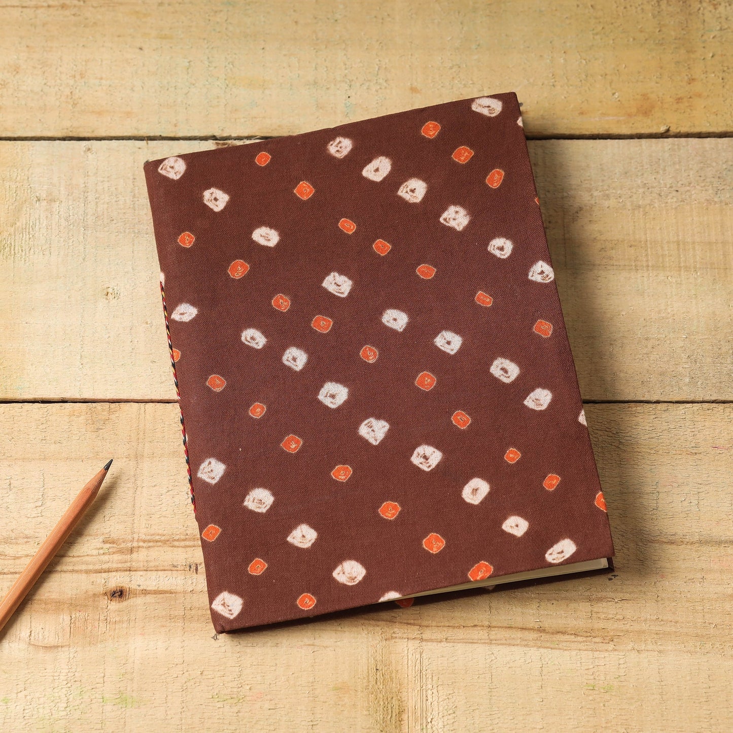Brown Bandhani Cover Handmade Paper Notebook