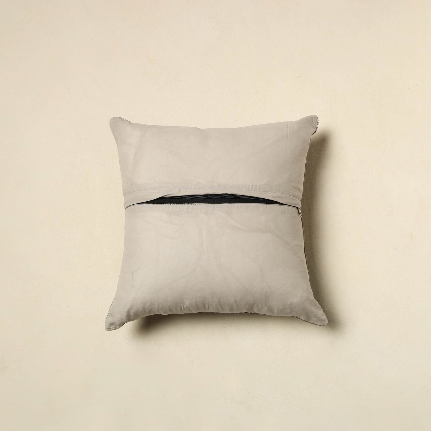 Buy Brown Bandhani Patch Ikat Cushion Cover