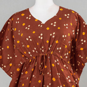  Bandhani Tie-Dye Cotton Kaftan with Tie-Up Waist 