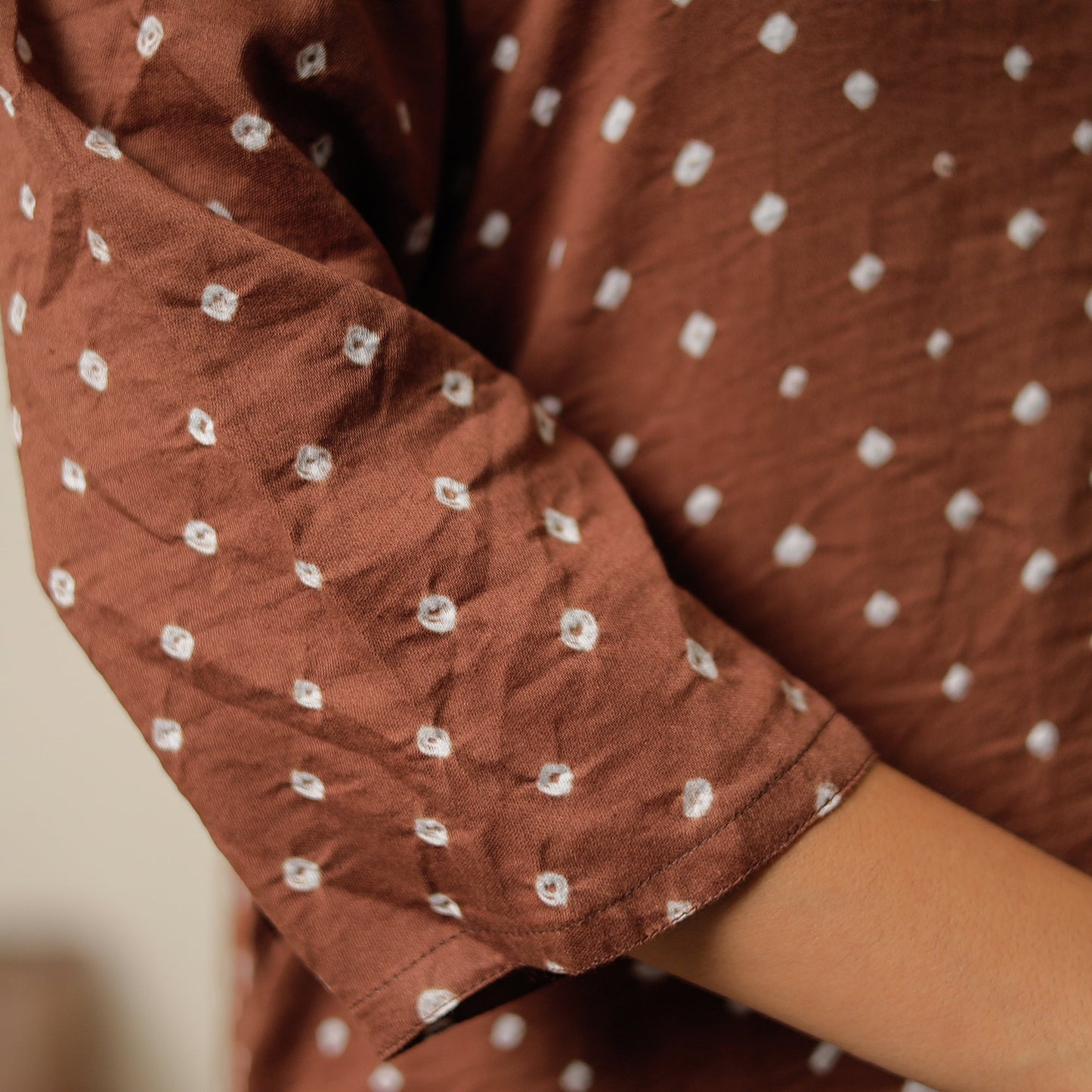 Buy Bandhani Tie-Dye Cotton A-Line Kurta for Women