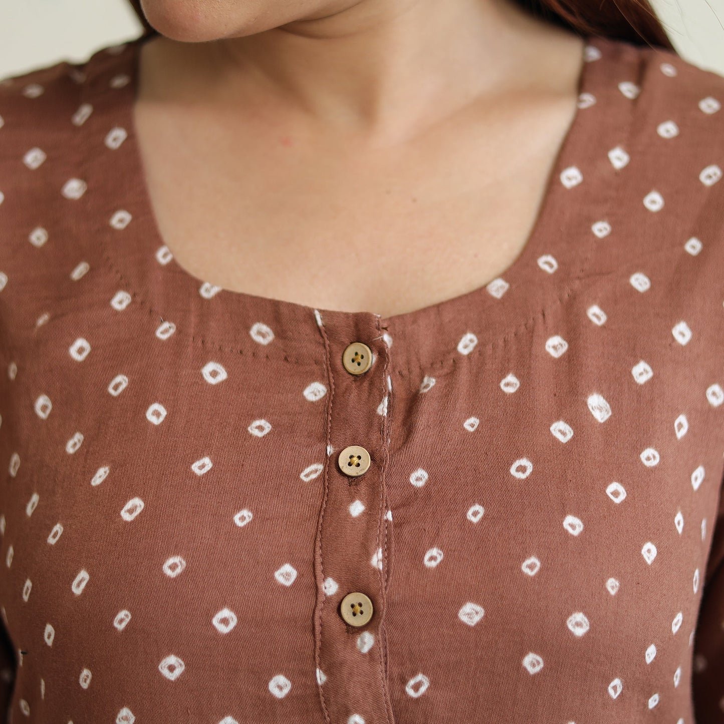 Buy Bandhani Tie-dye Cotton Long Straight Kurta Online at iTokri.com