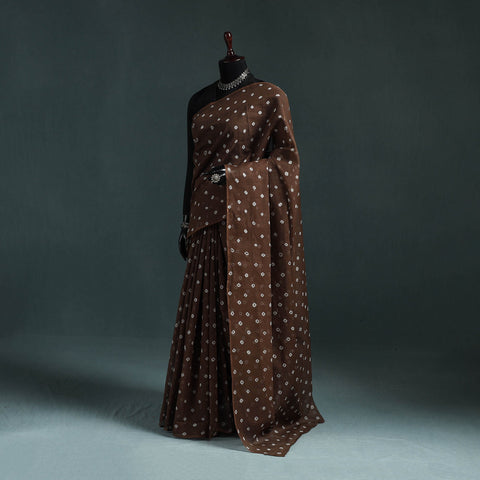 Bandhani tie-dye kota doria cotton saree 24 - handcrafted