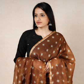  Bandhani Tie-Dye Kota Doria Silk Dupatta with Tassels Online at iTokri.com 