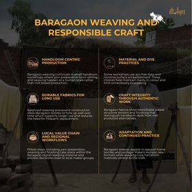 Brown - baragaon pre washed handloom striped cotton fabric