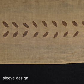  Brown 3pc Cut Work Cotton Barmer Applique Dress Material