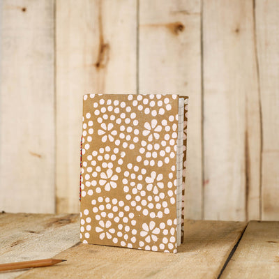 Brown Batik Fabric Cover Handmade Paper Notebook