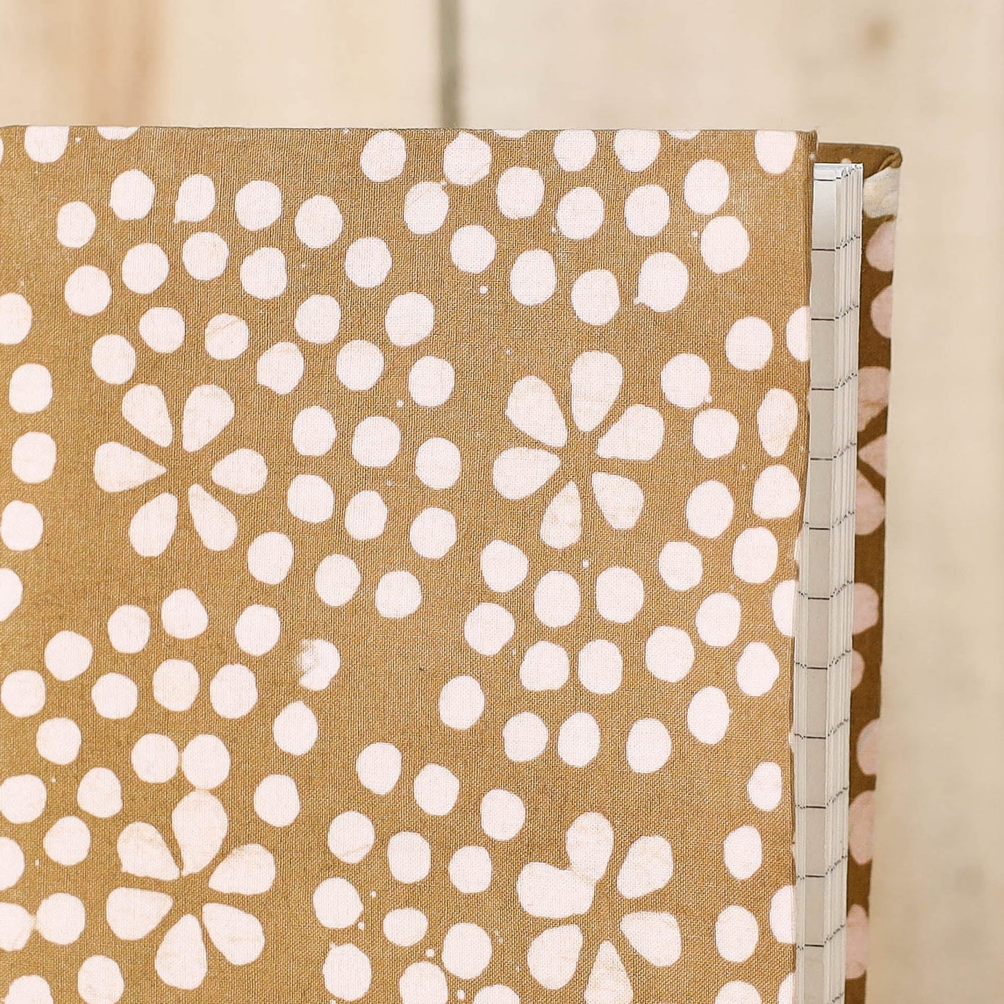 Brown Batik Fabric Cover Handmade Paper Notebook