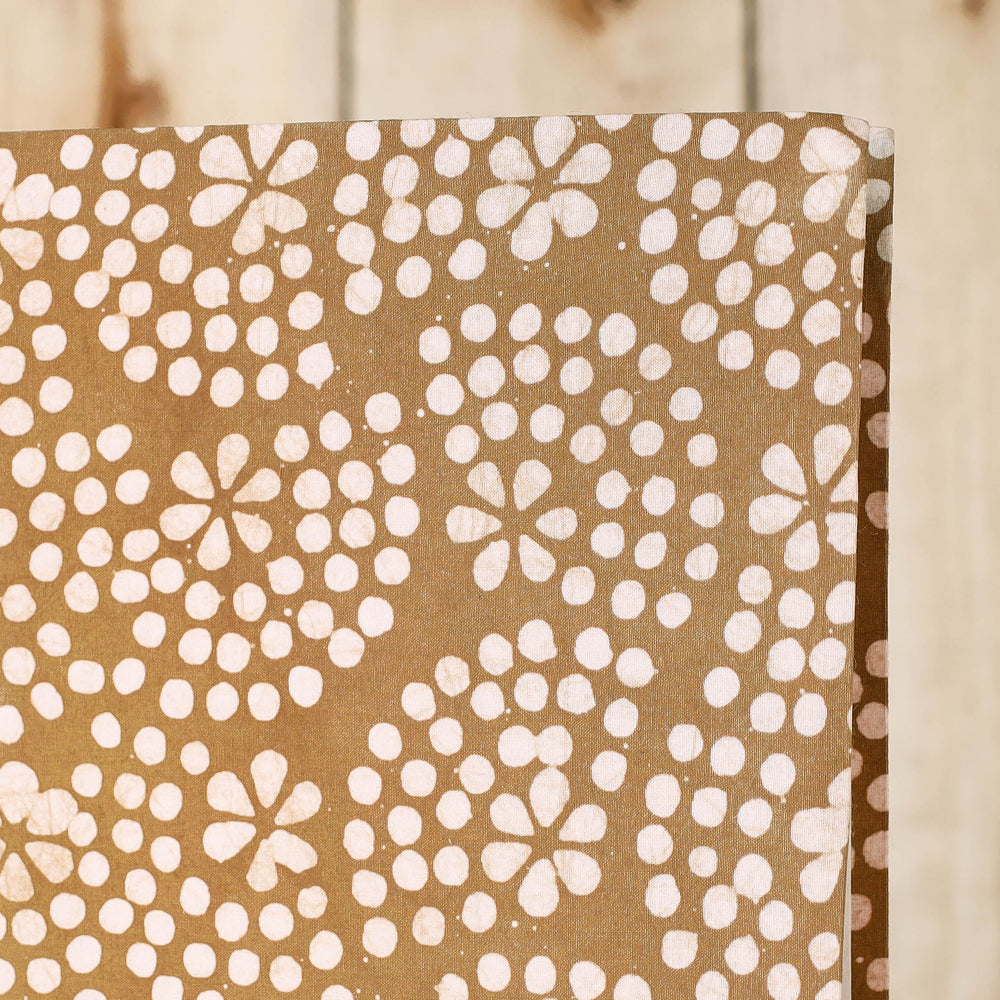 Brown Batik Fabric Cover Handmade Paper Notebook