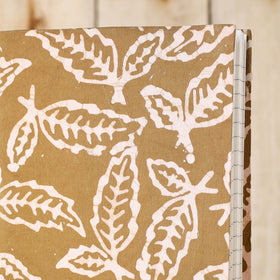 Brown Batik Fabric Cover Handmade Paper Notebook 