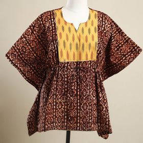 Buy Brown Batik Mosaic Fusion Cotton Kaftan