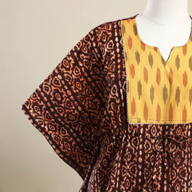 Buy Brown Batik Mosaic Fusion Cotton Kaftan