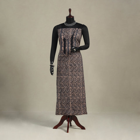 Brown - batik patchwork cotton unstitched kurta material