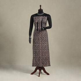 Brown - batik patchwork cotton unstitched kurta material