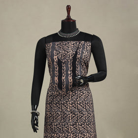 Brown - batik patchwork cotton unstitched kurta material