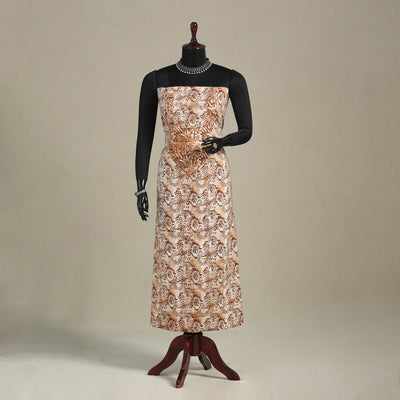 Brown - batik patchwork cotton unstitched kurta material