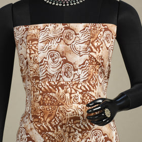 Brown - batik patchwork cotton unstitched kurta material