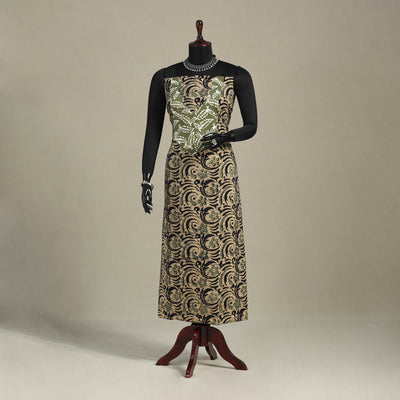 Brown - batik patchwork cotton unstitched kurta material