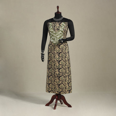 Brown - batik patchwork cotton unstitched kurta material